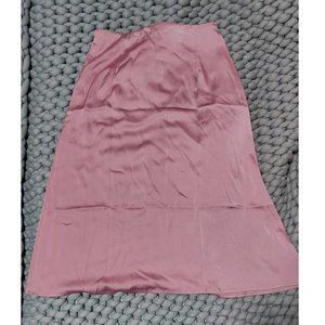 Rose Pink Satin Midi Slip Skirt (see measurements)